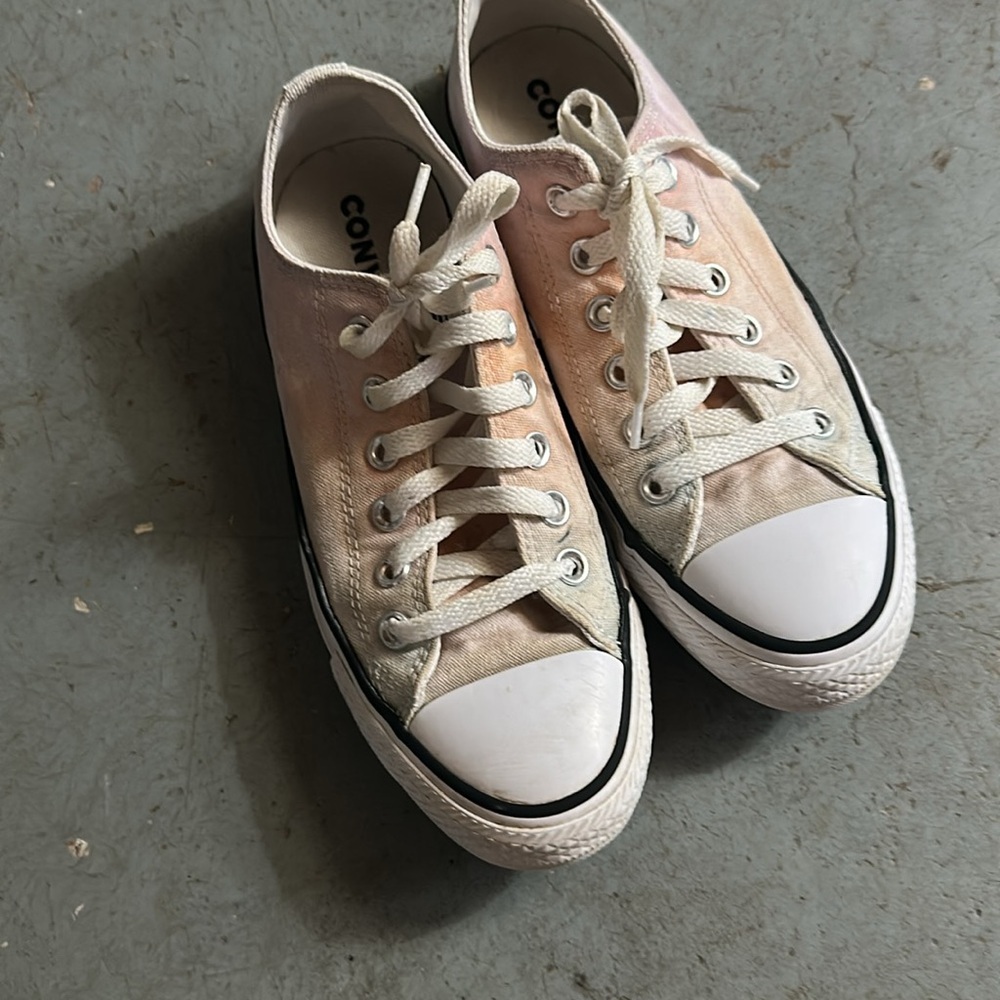 Converse Pink and White Canvas Sneakers, 7